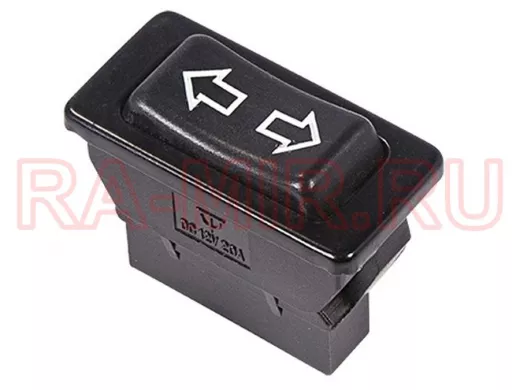 Выключатель (стеклоподъемника) клавишный 12V 20А (5с) (ON)-OFF-(ON)  черный  REXANT