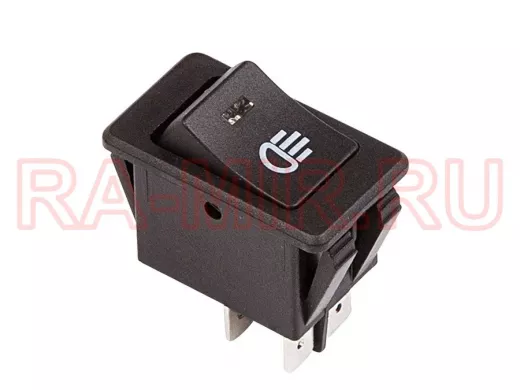 Выключатель клавишный 12V 35А (4с) ON-OFF  с синей LED подсветкой  REXANT