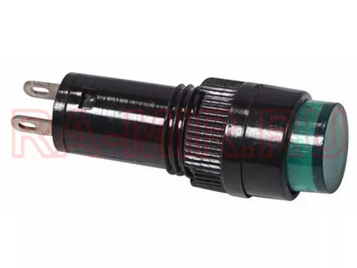 Лампа индикаторная  диаметр 10  220V  зеленый  REXANT