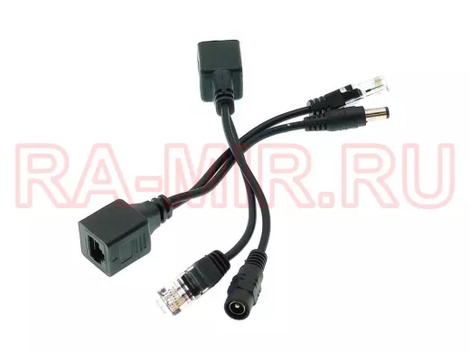 Пассивный POE адаптер "ABI-20731" (до 30м) (два разных переход. штекер/гнездо в наборе)