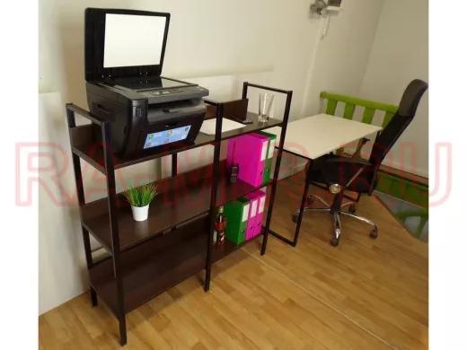 Столик под принтер, подставка для МФУ, чёрный "LOFTOM-212479" венге, высота 120, полки120х30 см