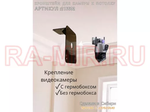 Кронштейн для поворотной камеры к потолку усиленный 