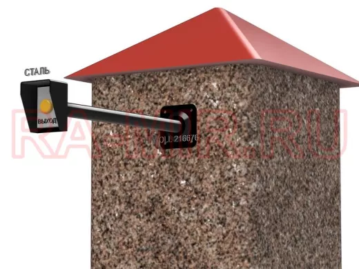 Стальной защитный козырек для кнопок выхода с вылетом от стены 50см "HIWOLL 216676" черный, 8х11см