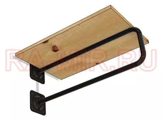 Гардеробная система для плечиков с полкой 35х54см, вылет 60см 