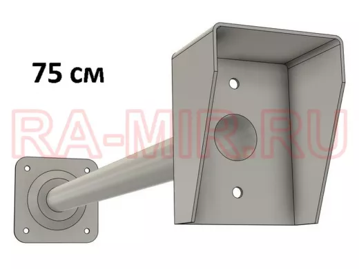 Стальной защитный козырек для кнопок выхода с вылетом от стены 75см 