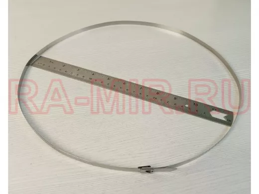 Хомут нержавейка 8х1000мм "ABIKREP-216889" для столбов прямоугольных и круглых диаметром до 300мм