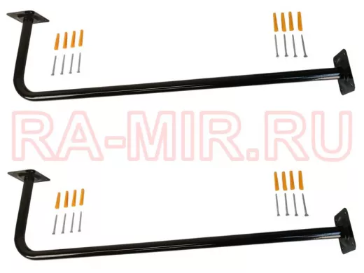 Сушилка для белья под веревки, 2 кронштейна, длина 100см, вылет 30см 