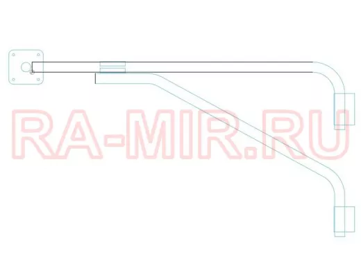 Кронштейн "КАМЕРАКРЕП-217496" на столб для 2х видеокамер, вылет 110см, с укосиной, серый, сталь