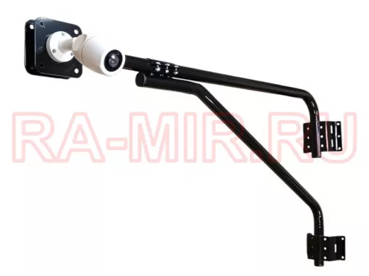 Кронштейн "КАМЕРАКРЕП-217498" на столб для 2х видеокамер, вылет 110см, с укосиной, черный, сталь