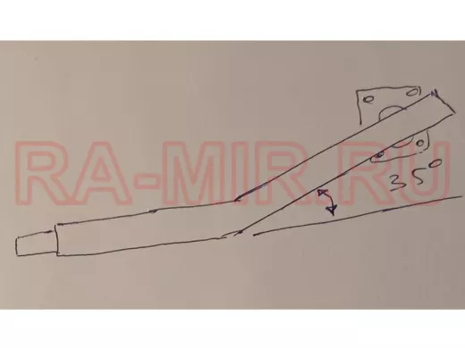 Поручень, соединительный, угол 35гр, 80см, левый 