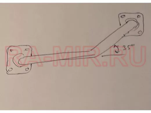 Поручень, угол 35гр, левый, 80см 