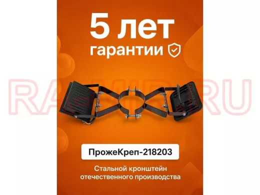 Кронштейн для двух прожекторов на трубу диаметром 89мм "ПрожеКреп-218203" сталь, черный, ширина 25мм