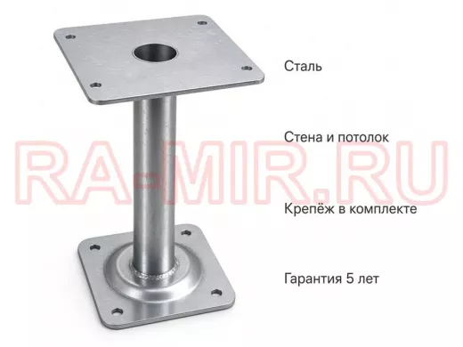Кронштейн для видеокамеры и коробки MK-B01 к стене, потолку,  30 см "КамераКреп-218264" серый, сталь