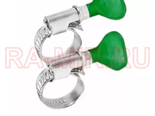 Хомут червячный цинк  16-27 мм с ключом W "ABI-27456"