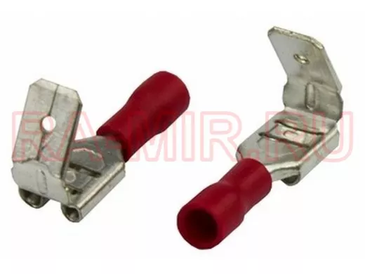 Клемма плоская изолированная гнездо 7.4 мм+штекер - 6.3 мм 0.5-1.5 мм.кв.РПи-О 1.5-(6.3)/РПИо1.5-7.5