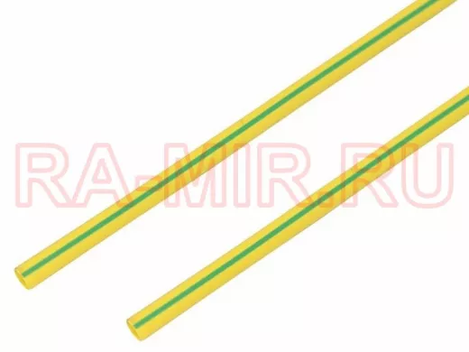 6.0 / 3.0 мм 1м термоусадка желто-зеленая  REXANT