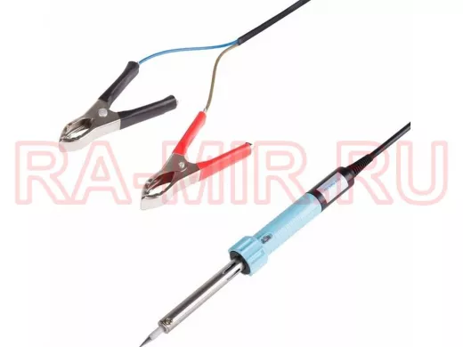 Паяльник  40Вт 12Вольт "PLK-28481" с зажимами крокодил