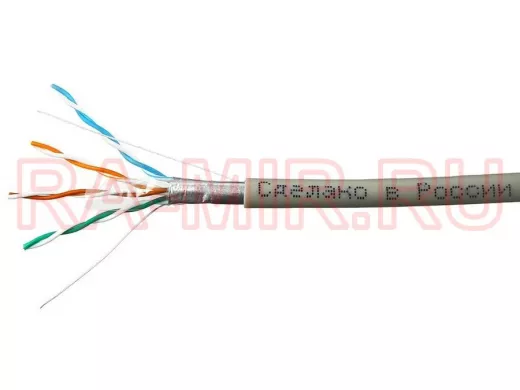 Кабель SkyNet Light FTP indoor 4x2x0,46, медный, FLUKE TEST, кат.5e, однож., 100 м, box, серый CSL-F