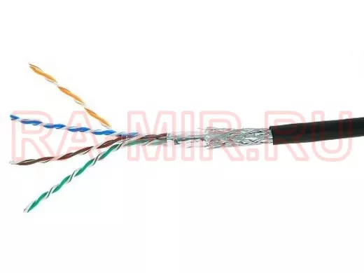 Кабель Cablexpert, SFTP5e, 4 пары, 0.51 мм, медь, однож., экран, оплётка, 305 м, для внешней проклад