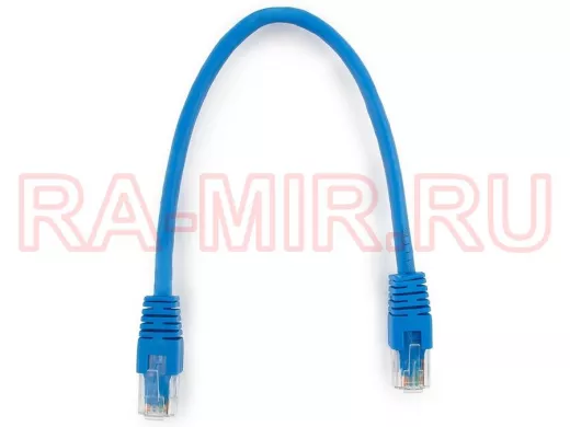 Патч-корд Cablexpert PP6U-0.25M/B кат.6, 0.25м, UTP, литой, многожильный (синий) PP6U-0.25M/B