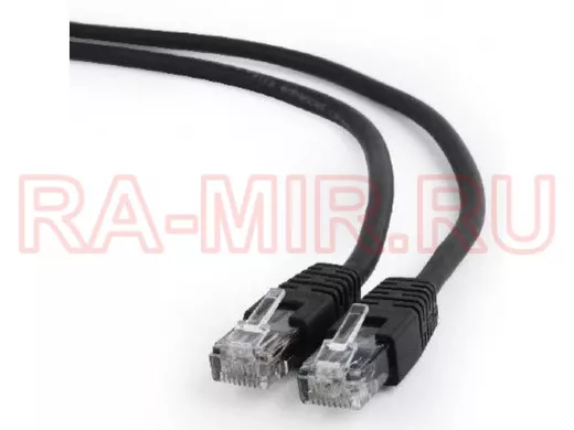 Патч-корд Cablexpert PP6U-0.5M/BK кат.6, 0.5м, UTP литой, многожильный (чёрный) PP6U-0.5M/BK