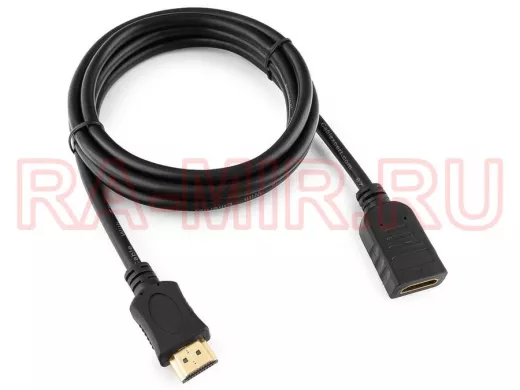 Удлинитель кабеля HDMI Cablexpert CC-HDMI4X-6, 1.8м, v2.0, 19M/19F, черный, позол.разъемы, экран, па