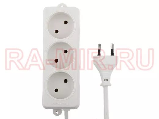 Сетевой удлинитель  Гарнизон  EL-E3-W-5, 3 розетки  допустимый ток 6А, длина 5м. EL-E3-W-5