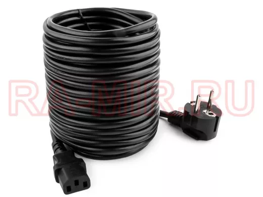 Кабель питания10м Cablexpert PC-186-VDE-10M "ABI-33670" Schuko- C13, VDE, 10А, черный, с заземлением