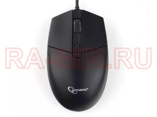 Мышь проводная GEMBIRD MOP-500H, USB, 2 кнопки+колесо-кнопка+DPI,подогрев,черный, 2400 DPI
