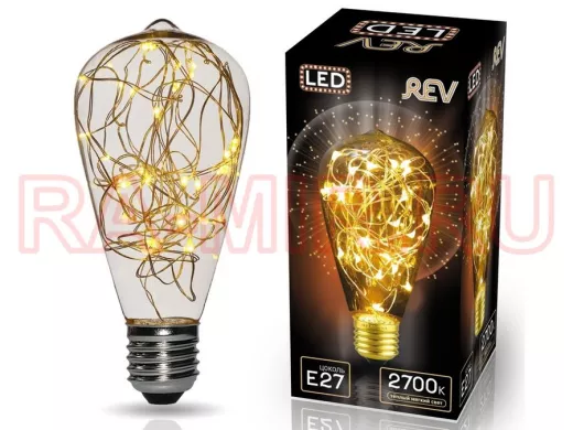 Светодиодная лампа  REV VINTAGE Copper Wire ST64 E27, 2700K, DECO Premium, теплый свет
