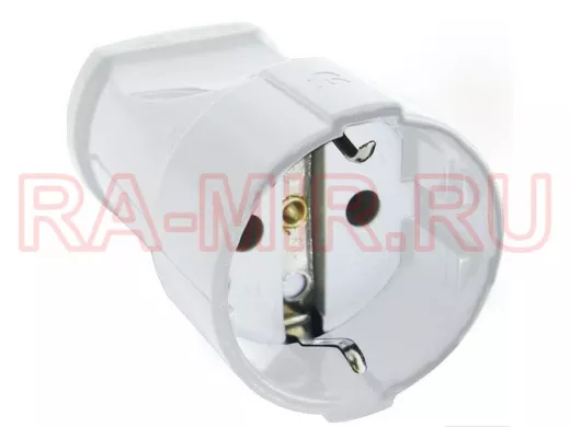 Кабельная розетка с/з 16А 250В ABS-пластик,белая, шт