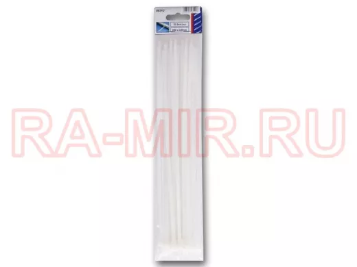 300х4,8мм кабельный хомут (стяжка) 25шт. Цвет: белый.