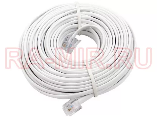 Телефонный удлинитель евро 15м  белый