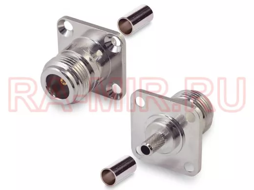 Разъем N-241F N(female), приборный фланец, обжимной RG-58