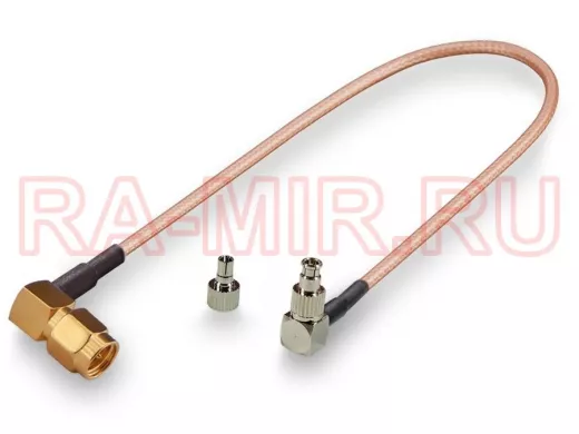 Универсальный пигтейл (кабельная сборка) CRC9, TS9- SMA (male) угловой