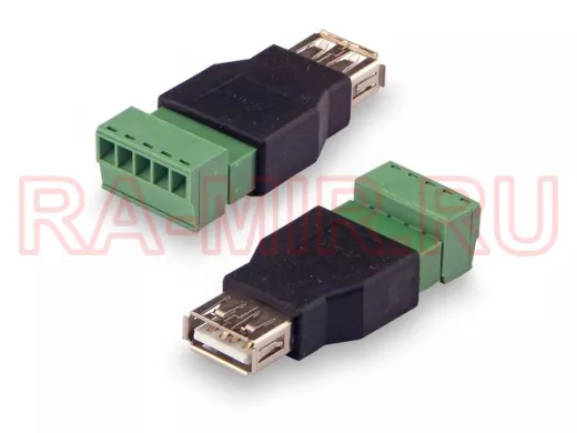 Переходник USB(female) - клеммная колодка винтовая