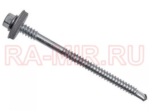 Саморез для сэндвич-панелей оцинкованный, с шайбой EPDM 6,3/5,5х185 (450 шт)  в упаковке 450шт, вес