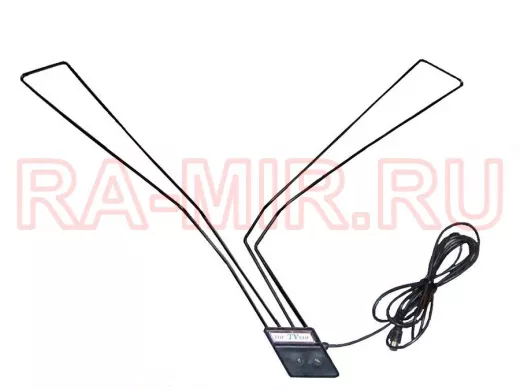 "VHF-TV-UHF  BLACK" автомобильная желобковая телевиз DVB-T2 антенна; цвет чёрный; 2,5метра;штекер ТВ