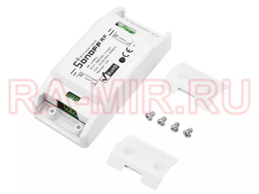 Wi-Fi реле Sоnоff RF, 1 канал 220В 10А, 433мГц, управление с телефона, голосом, с пульта, автовыключ
