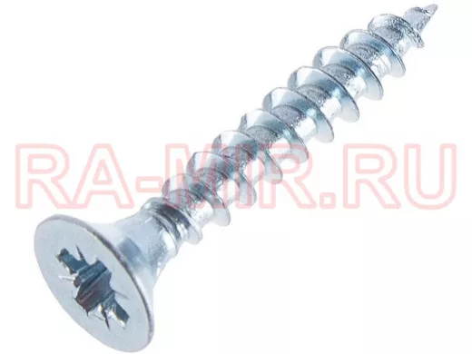 Саморезы универсальные оцинкованные  5 х 90 белые (   1шт) "ABI-KREP 53454" Pozi PZ 7,55г