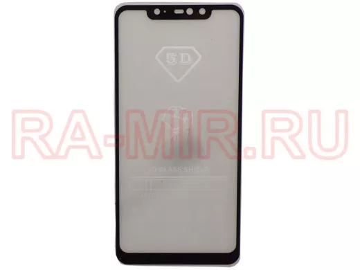 Стекло защитное Xiaomi Redmi Note 6 Pro, 5D, чёрное, тех.пак.