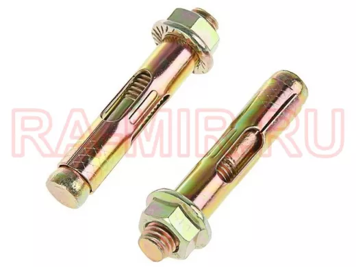 Анкерный болт с гайкой 10х 40 (100шт) "ABI-KREP 6981" 2,287кг резьба М8, вес 1шт 22,868г