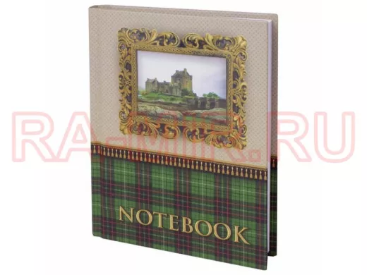 Блокнот 7БЦ А6 80л., обл. ламин., выб. лак, кл "BR-72231", Шотландка, 110*147мм