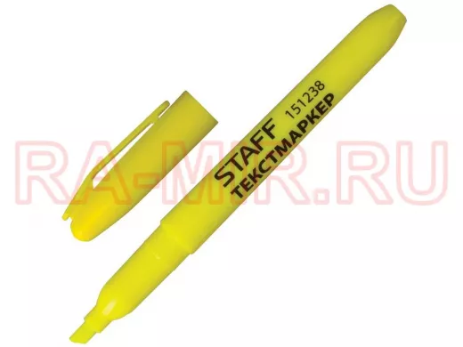 Текстовыделитель "BR-75415", ЛИМОННЫЙ, эргономичный корпус, скошенный наконечник 1-3мм