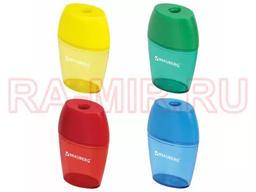 Точилка "Diamond", с контейнером "BR-75703", овальная, в дисплее, ассорти