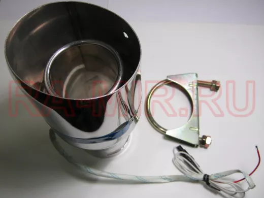 Насадка на глушитель YFX-223L с синей подсветкой диам.70 х диам.120мм 12 LED