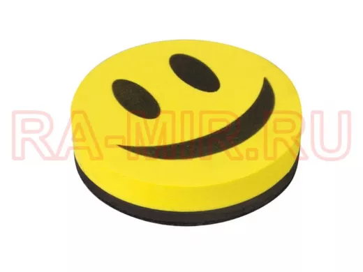 Стиратель магнитный для магнитно-маркерной доски, круглый, диаметр 90 мм, "Смайлик" "BR-76943"