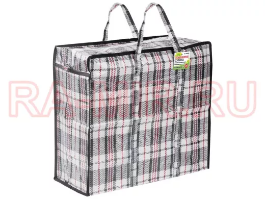 Сумка-баул хозяйственная, полипропилен, 45*40*20см, 36литров, черно-красная, 130г/м2 "BR-77670"