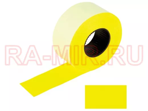 Этикет-лента 26*16мм прямоугольная, желтая, КОМПЛЕКТ 5 рулонов по 800 шт. "BR-79138"
