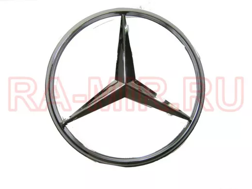 Эмблемма пластик в п/э знак MERCEDES хром 9x9 см "штырьки" 01354   00000